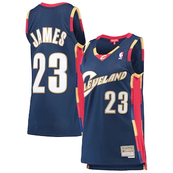 womens mitchell and ness lebron james navy cleveland cavali-350